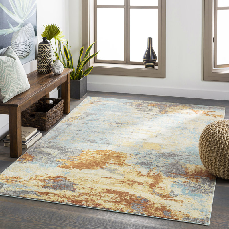 Williston Abstract Aqua, Grey Area Rug & Reviews Wayfair.ca